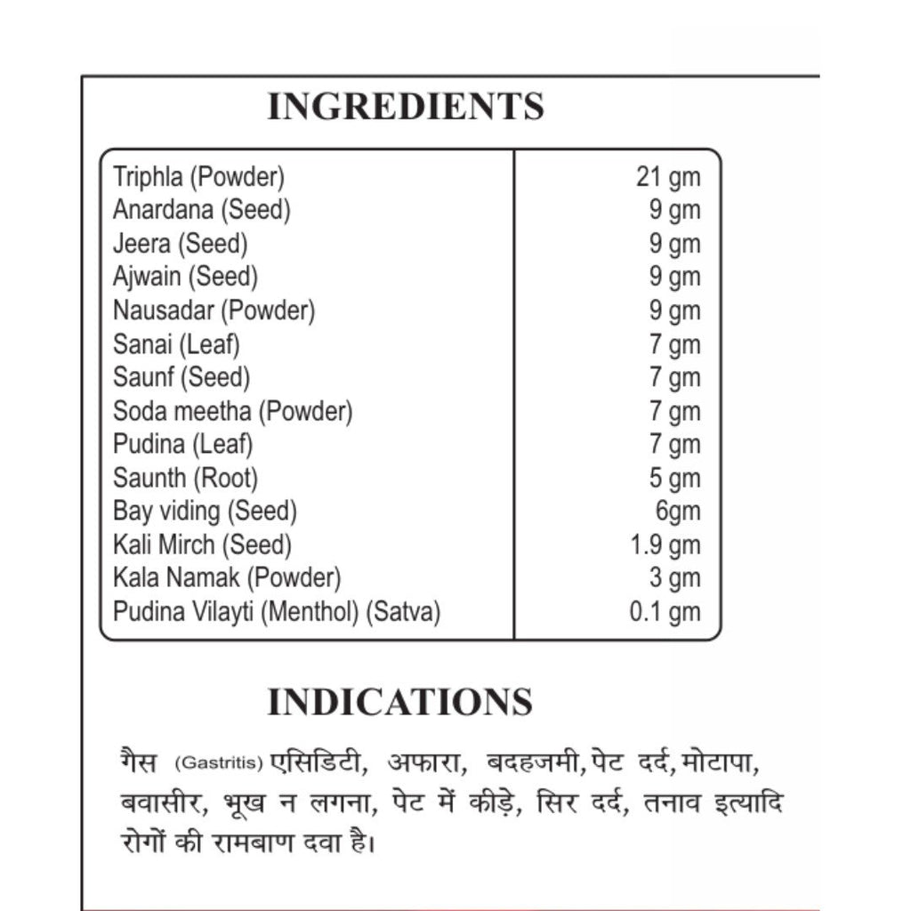 Churn Amrit ingredients panel