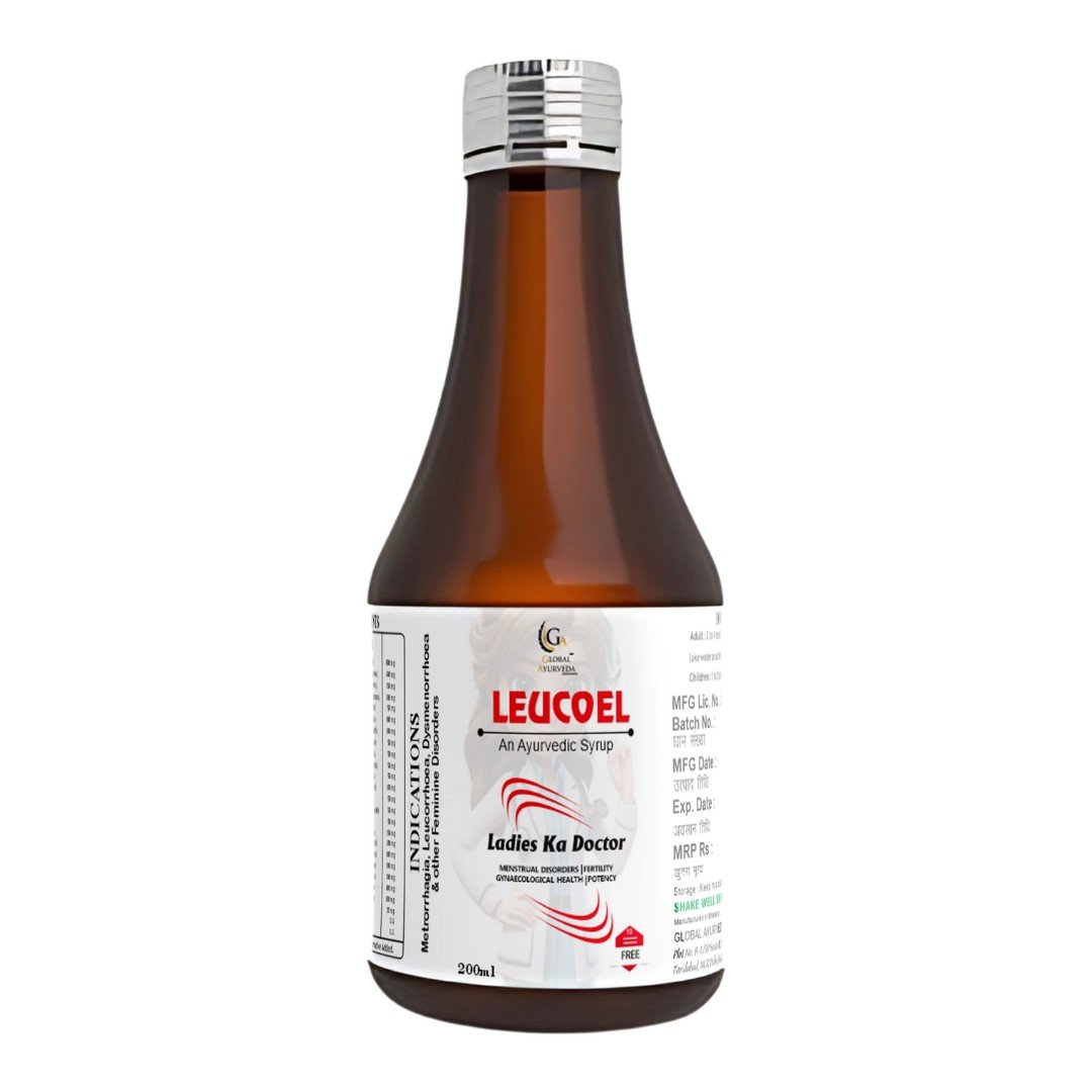 Leucoel Syrup bottle detail