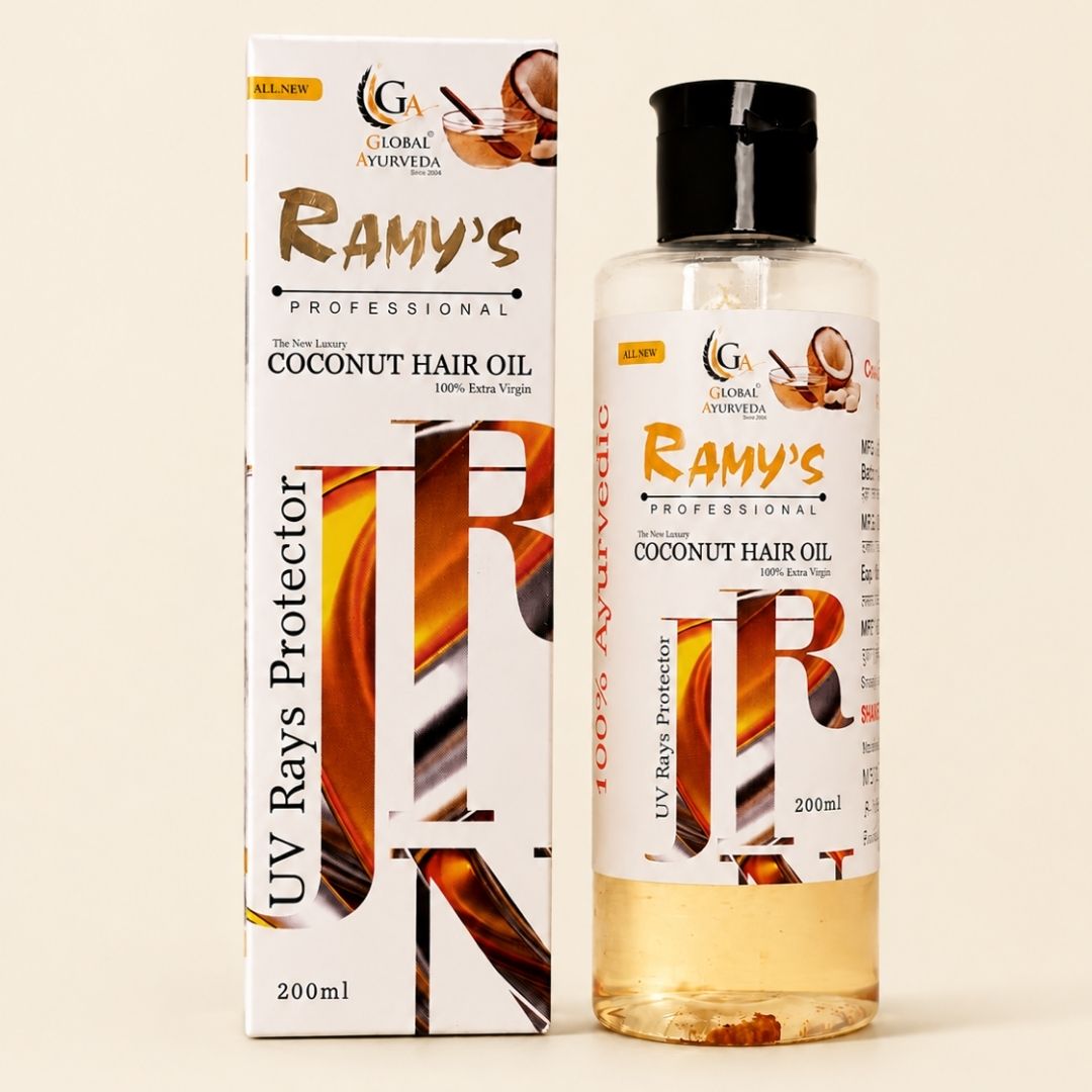 Ramy's Coconut Hair Oil 200ml bottle with carton
